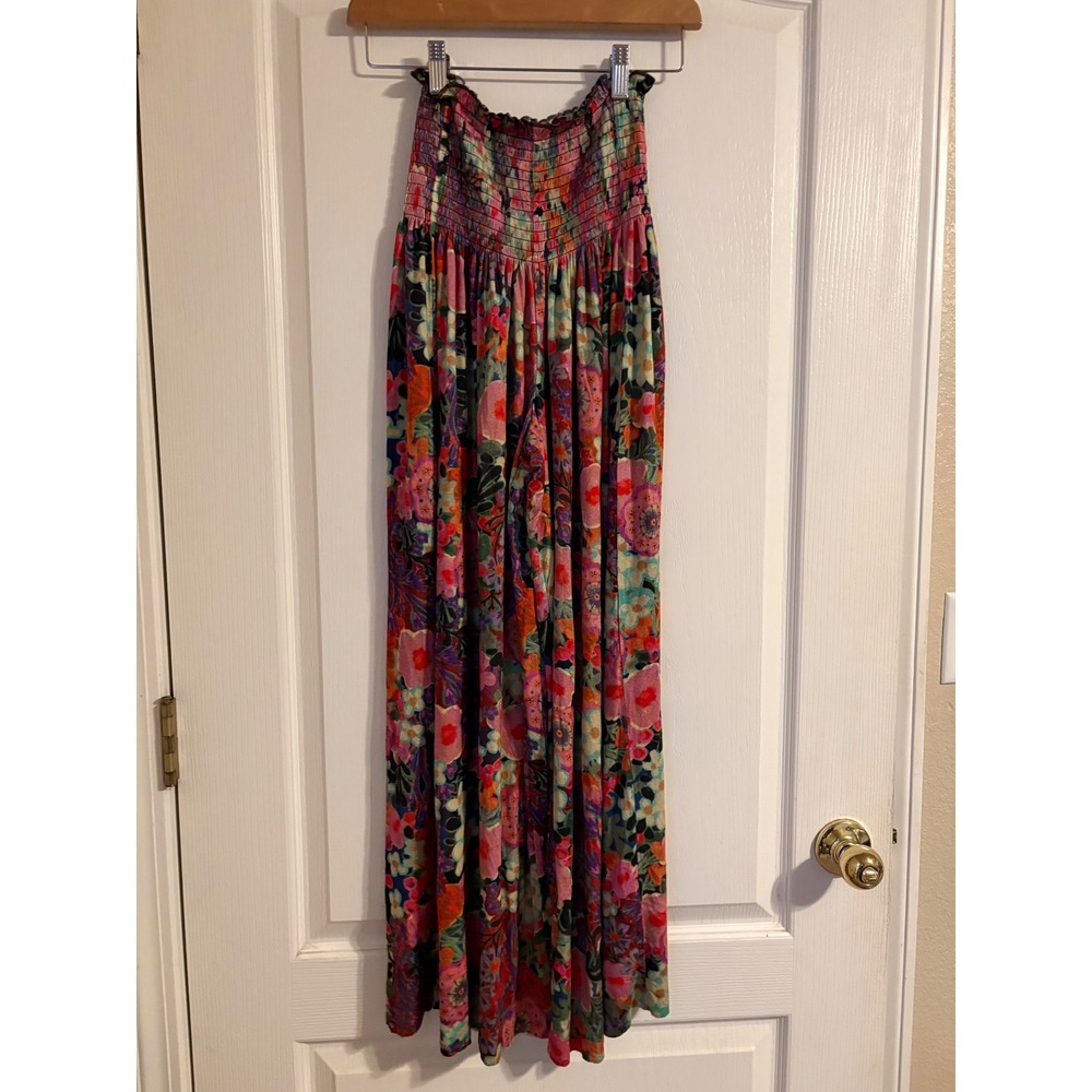 Natural Life Wide Leg Pants NWOT Women Small Multicolor Excellent Smocked Floral - Picture 2 of 5